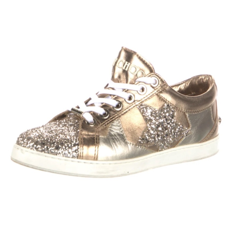 Gold Glitter Star Jimmy Choo Sneakers